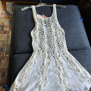 Crocheted long tank top. NWT FREE people